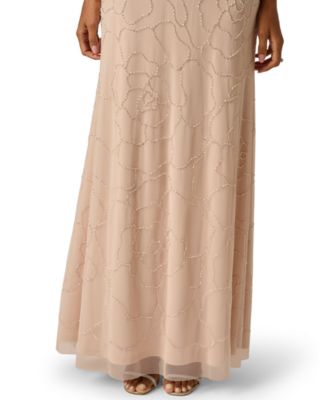 Women's Bead Blouson V-Neck Long Dress