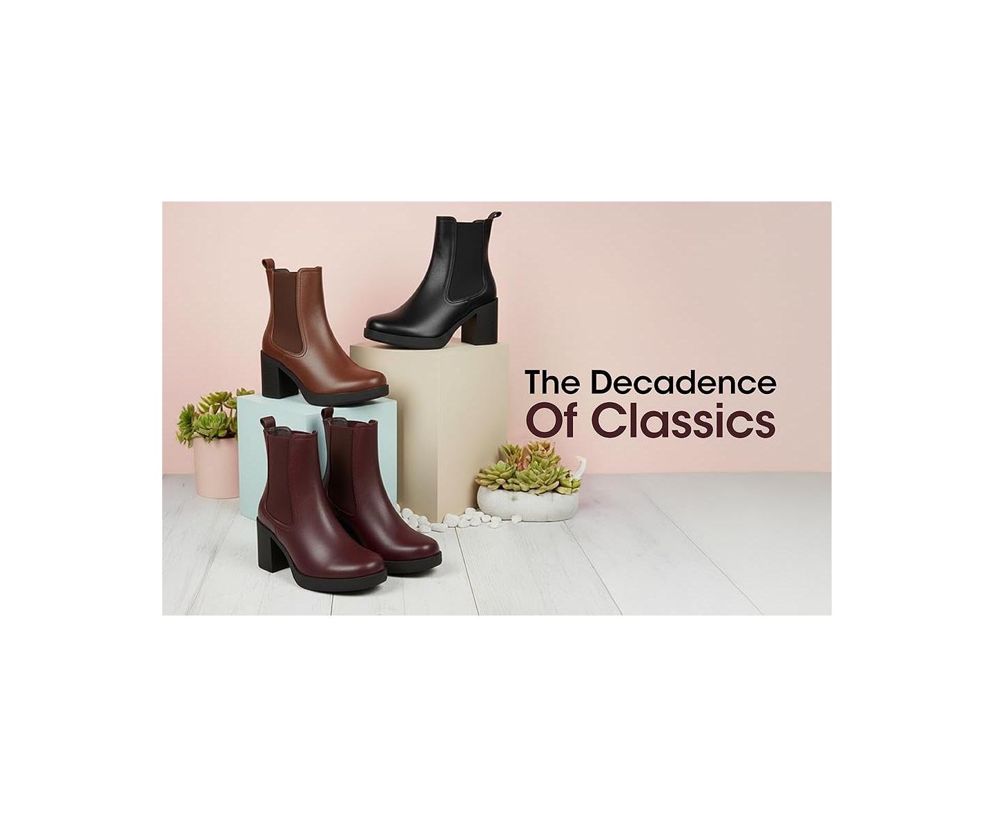 Женские ботинки London Rag Chelsea Boots Round Toe Platform Block Heel Ankle, цвет: Чёрный гладкий — фото 7