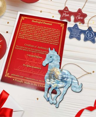 Christmas Horse and Deer Wooden Ornaments  Wall Decor, Set of 3