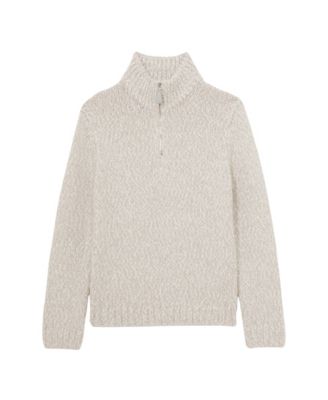 Men's Marled Half-Zip Knitted Jumper with Wool