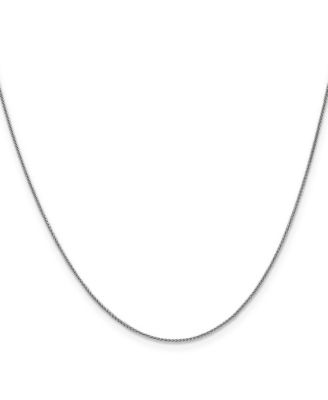 Curata Jewelry Solid 950 Platinum 0.7mm Sparkle-Cut Spiga Chain Necklace - Silver