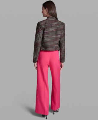 Women's Textured Open-Front Collared Jacket