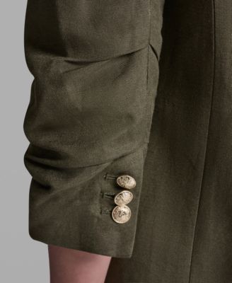 Women's Scrunch Sleeve Peak Lapel Collar Jacket