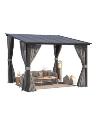 10'x10' Wall Gazebo with Curtains and Mosquito Netting