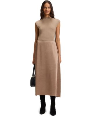 Women's Satin Skirt Knitted Dress