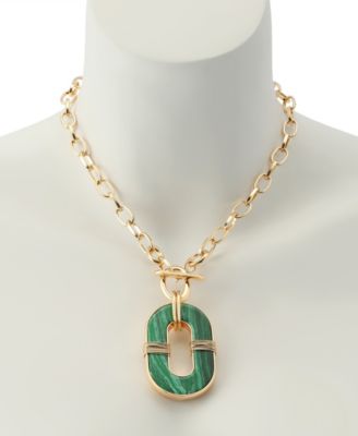 Malachite Link Reversible Pendant Necklace