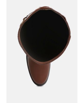 Womens Kiang Metal Chain Link Detail Calf Boots