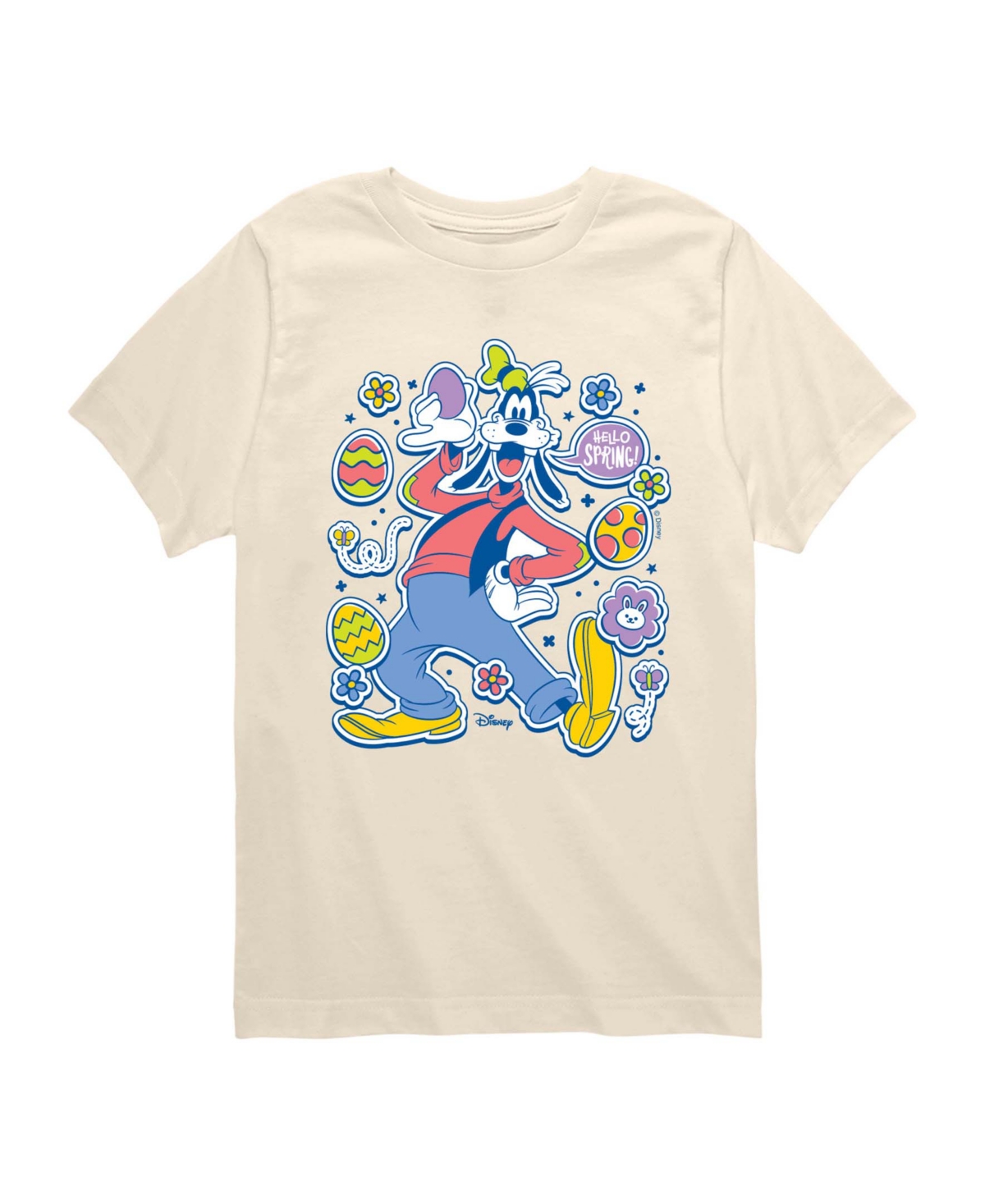 Disney Boys' Toddler 2T-5T Easter Stickers Short-Sleeve Graphic T-Shirt - Cream
