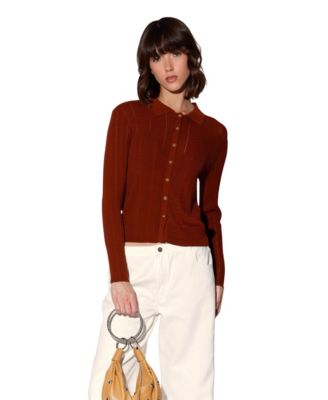 Women's Pippa Rope Rib Button-Front Cardigan