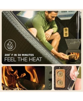 Portable Sauna Tent with Wood Stove – 4 Person Outdoor Steam & Dry Sauna for Camping, Backyard & Home, Foldable Design