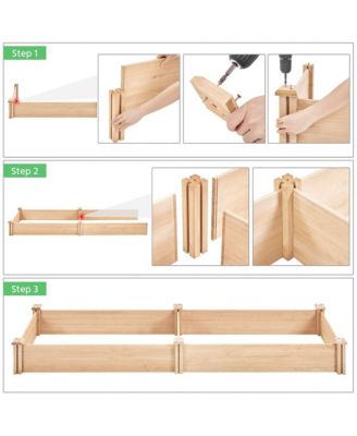 Wooden Raised Garden Bed Divisible Planter Box Wood