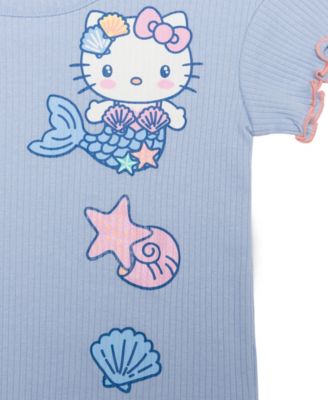 Girls' 2T-6X Hello Kitty Short-Sleeve T-Shirt and Shorts, 2-Piece Set