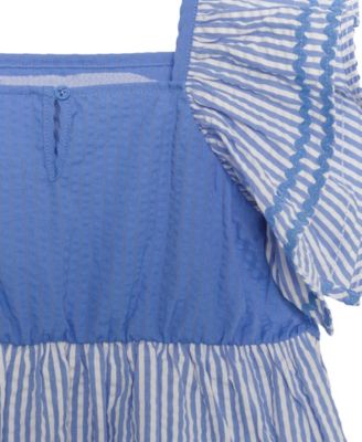 Girls' 2T-6X Stitch Flutter-Sleeve Dress