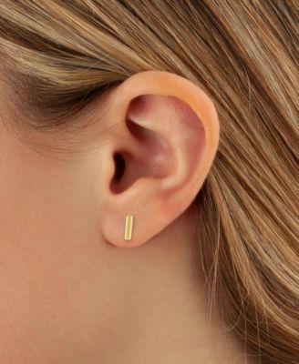 Bar Stud Earrings Set in 14k Gold
