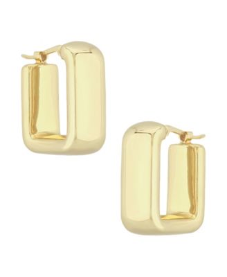 Bold Square Hoop Earrings Set in 14k Gold