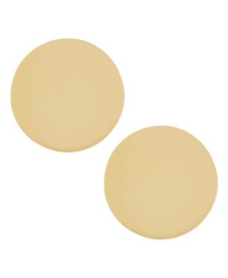 Flat Disc Stud Earrings in 14k Gold (13mm)
