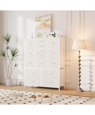 15 Drawer Dresser, 15 Drawers Dresser for Bedroom,Tall Fabric Storage Cabinet with Multiple Drawers,Space-Saving Chest of Drawers for Bedroom
