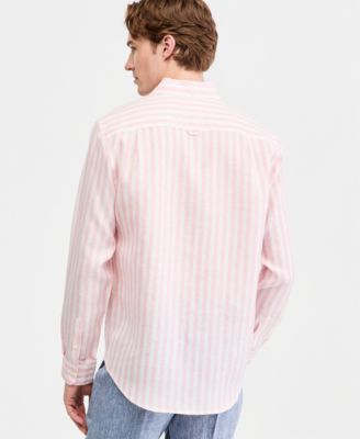 Men's Long-Sleeve Lino Stripe Linen Shirt