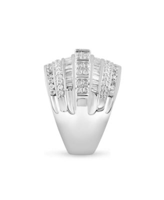 Diamond Wide Band Multi-Row Statement Ring (2 ct. t.w.) in Sterling Silver