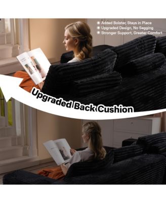 104" No Assembly Required Cloud Sectional Sofa, L-Shape Couch Chaise Lounge with Deep Seat and Wide Armrest for Living Room Bedroom