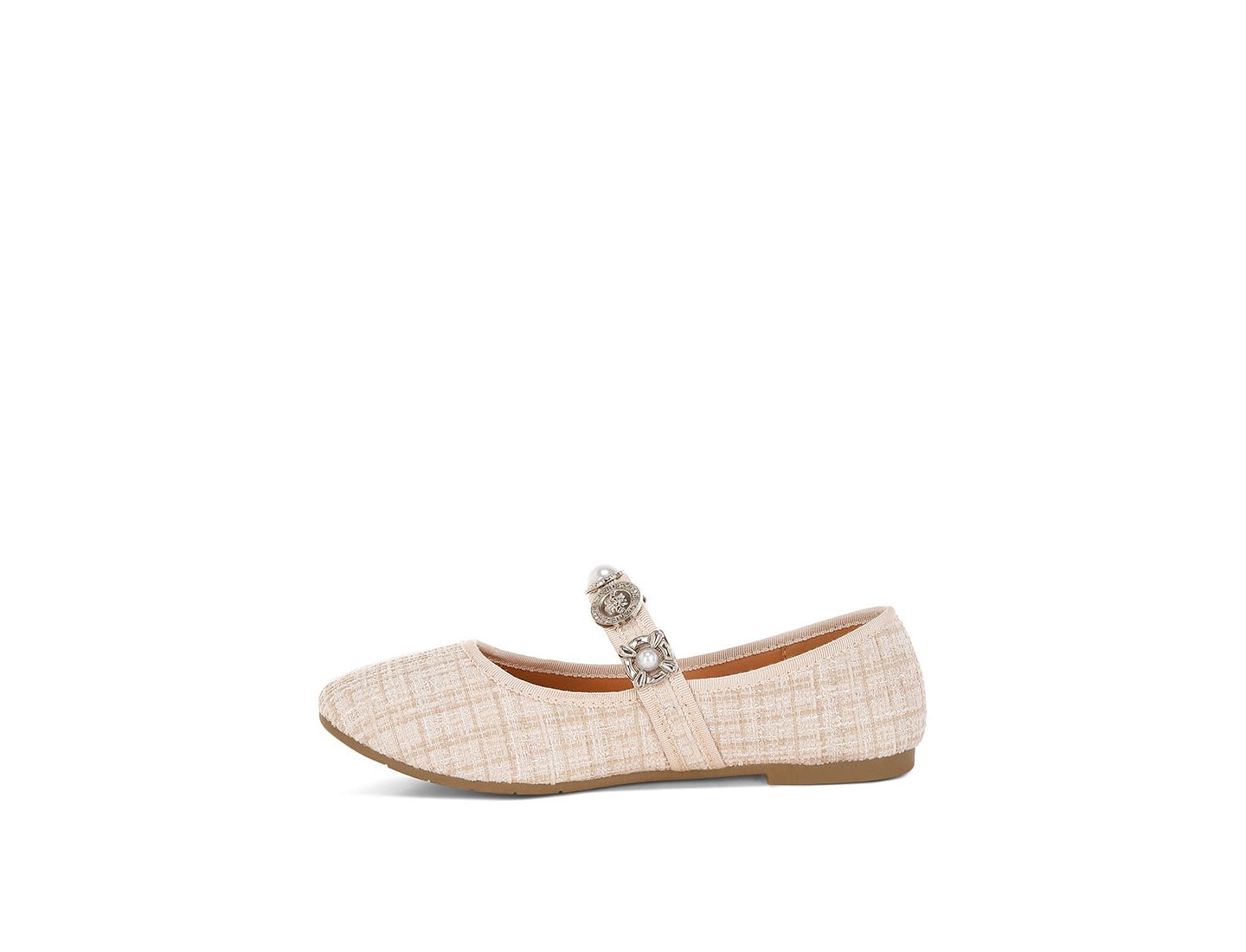 Женские балетки London Rag Noyama Charms Embellished Tweed Mary Janes, цвет: Светлый бежевый — фото 11