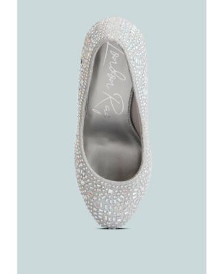 Womens Jolly Exquisite Rhinestone-Embellished Stiletto Pumps