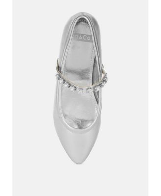 Rag and Co Womens Gloxinia Metallic Mary Jane Ballerinas