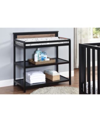 Flynama Modern Changing Table Vintage Walnut Finish with Two Shelves ...