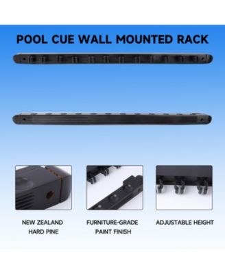 2-Piece Wood 12 Billiard Pool Cue Rack Wall Mounted Holders, Pool Cue Sticks Wall Rack Set.