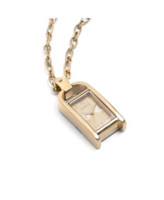 Women's 49935 Mini Quartz PC11 Brass Dial Necklace Watch