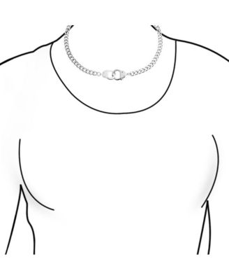 Punk Rocker Biker Jewelry Chain Statement Handcuff Necklace Stainless Steel 20 Inch