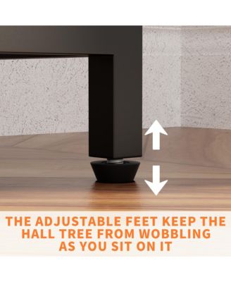 Entryway Coat Rack - 33.1" Hall Tree with 2 Movable Drawers, Shoe Storage, Garment Racks, 23 Hooks and Shelves for Hallways