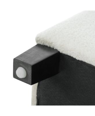 Ottoman Bench with Storage - Boucle Upholstered Ottoman, End of Bed Bench with Wood Legs for Bedroom, Entryway, Window