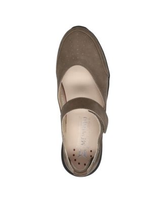 Marsia Nubuk Leather Ballet-Flat Mules, Walnut