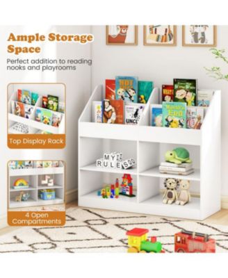 Kids 3-Tier Bookshelf with Display Rack and Toy Storage