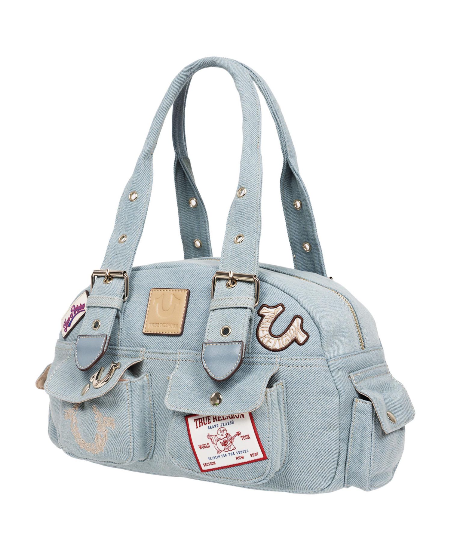 Multi-Patch Denim Satchel