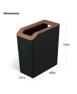 2-Pack 2 Gallon Slim Rectangular Trash Cans with Open Top Lids
