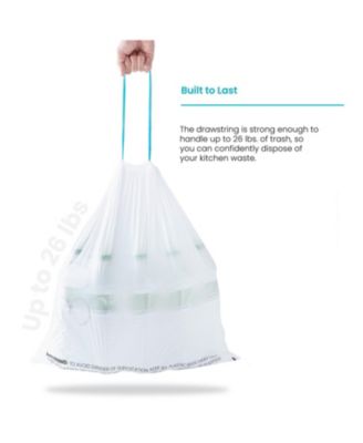 Code 30R Drawstring Kitchen Trash Bags Custom Fit for 8 Gallon Recycling Bins, 30-Count