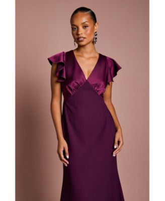 Women's V-Neck Short Sleeve Maxi Dress