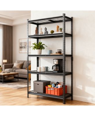 5-Tier Storage Shelves - Heavy-Duty Shelving Unit, Adjustable Steel Shelf for Garage, Warehouse, Basement, 2250 lb Capacity