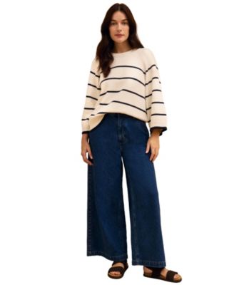 Women's Raglan Crop Sleeve Crew Sweater