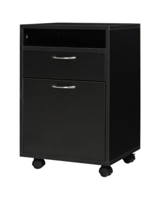 Mobile File Cabinet - Home Office Storage Cabinet Organizer with a Shelf, a Large Drawer and Door Cabinet Fits Under Desks