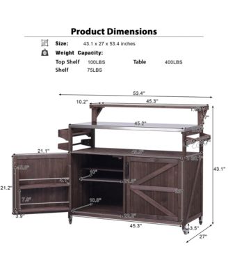 78.3" Outdoor Kitchen Island with Foldable Grill Table