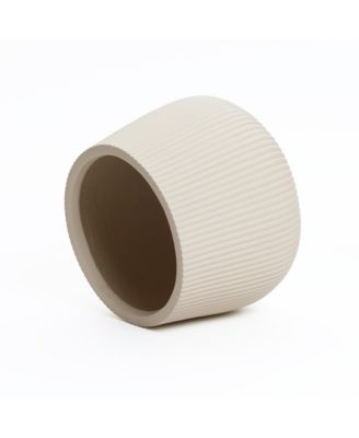 Off Ribbed 15.55-Inch Round Planter