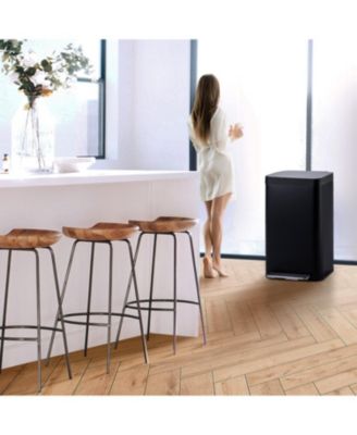 19 Gallon Large Kitchen Trash Can with Soft Close Lid, Liner-Free Stainless-Steel Body