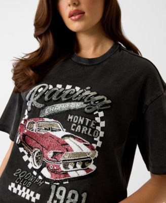 Women's Short-Sleeve Race Car Graphic T-Shirt