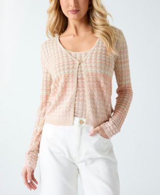 Women's Rosalyn Cover Shoulder V-Neck Cropped Sweater