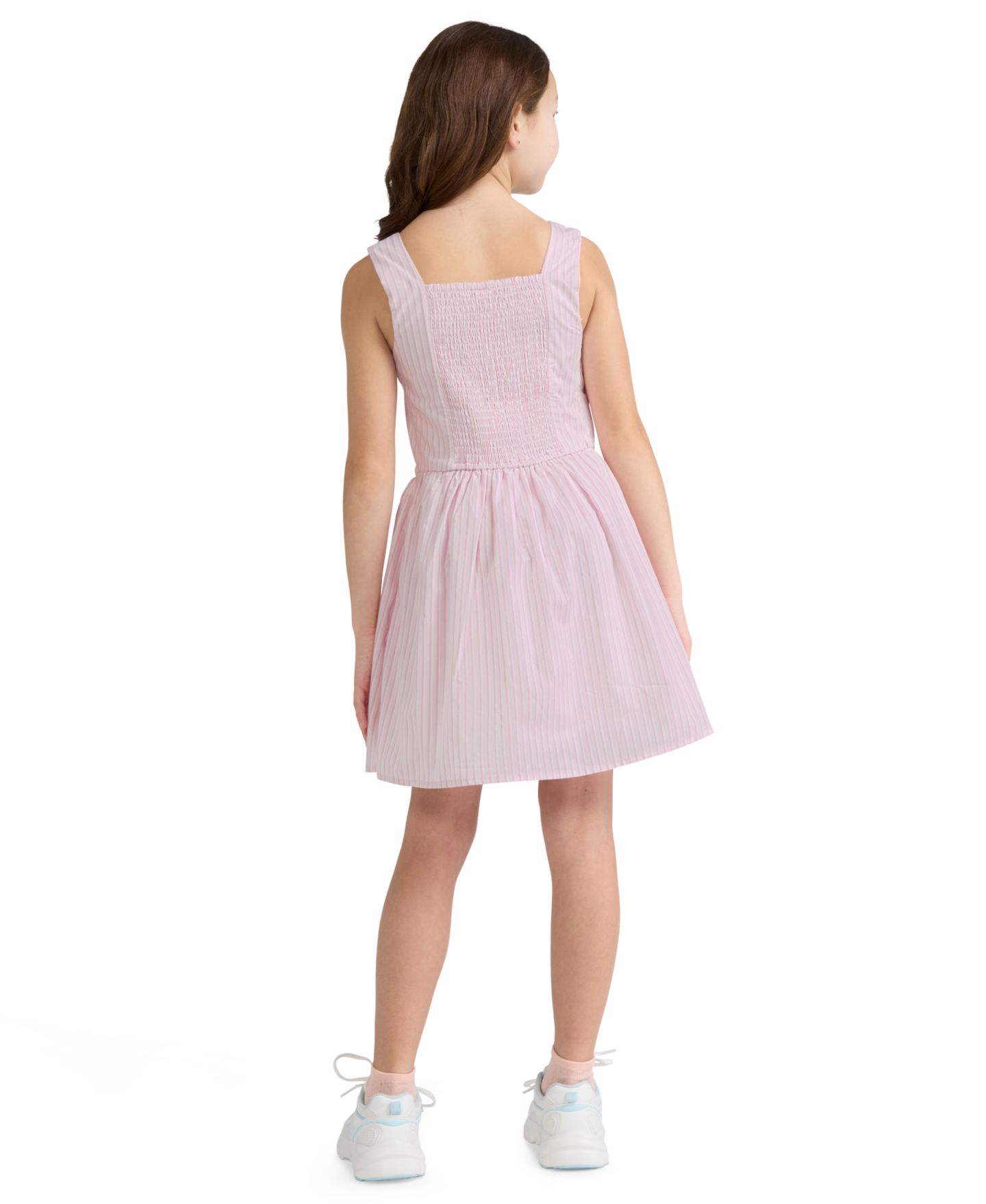 Платье abercrombie kids Faux Button Square Neck Mini Dress для девочек, цвет: Меловой розовый — фото 2