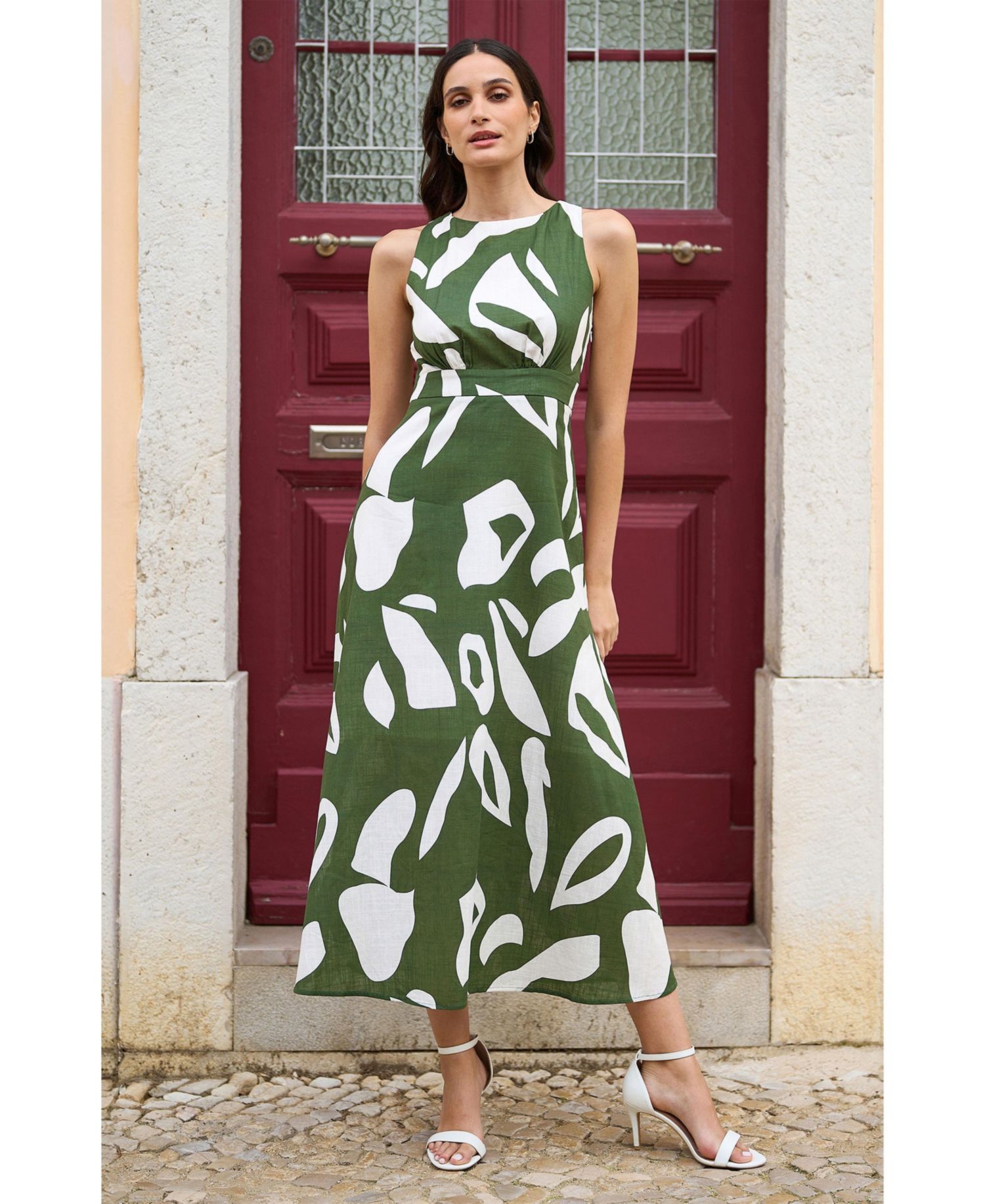 Women's Cotton Abstract Print Maxi Dress