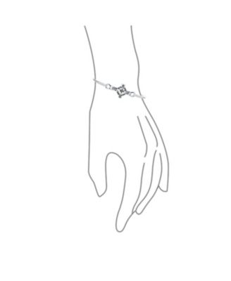 Religious Celtic Love Knot Sideways Cross Bangle Bracelet .925 Sterling Silver